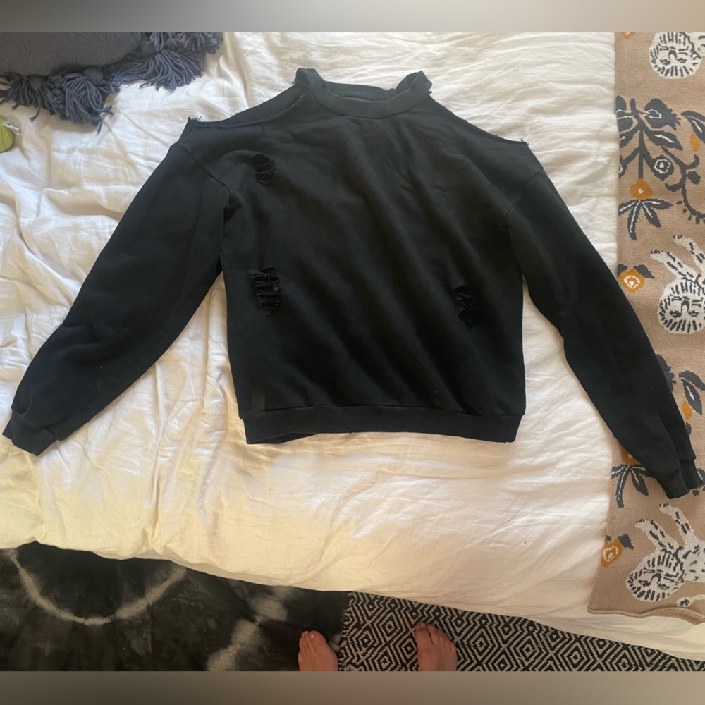 Distressed Cut Out Sweatshirt